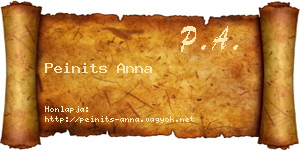 Peinits Anna névjegykártya